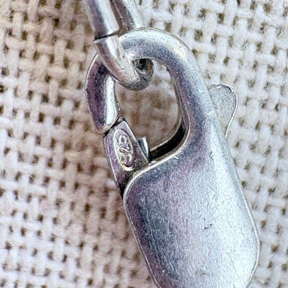 VTG Sterling Silver 925 Round Link Chain Necklace Lobster Clasp Size 24" Length - Picture 7 of 10